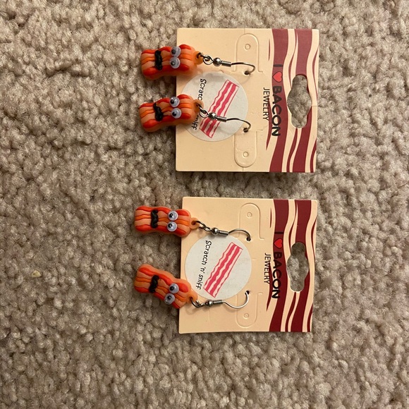 Bacon Earrings - Picture 2 of 3